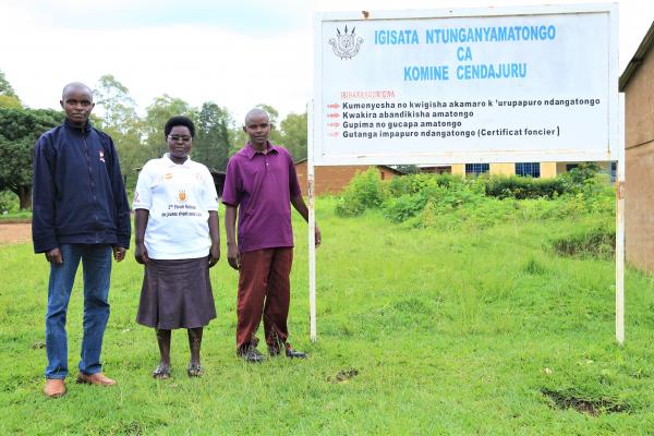 Projet d'Appui à la gestion foncière équitable et durable des populations rurales de la commune de Cendajuru, province  Cankuzo.